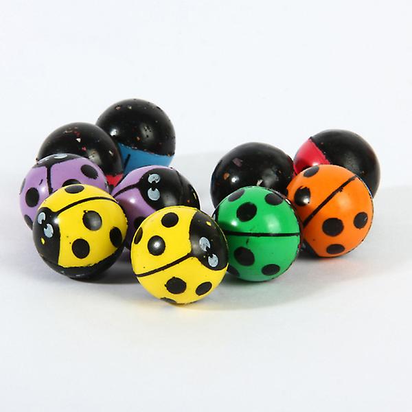 20 st Roliga leksaksbollar Nyckelpiga studsbollar Elastiska bollar för barn för lekande baby (slumpmässig färg)
