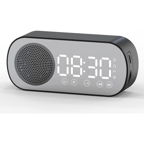 Digital Dual Alarm Clock, Multi-Function Rechargeable Bluet