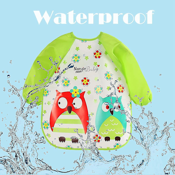 Bibseves Vattentäta Långärmade Baby Bibs Plast Eva Tvättbara Baby Bi