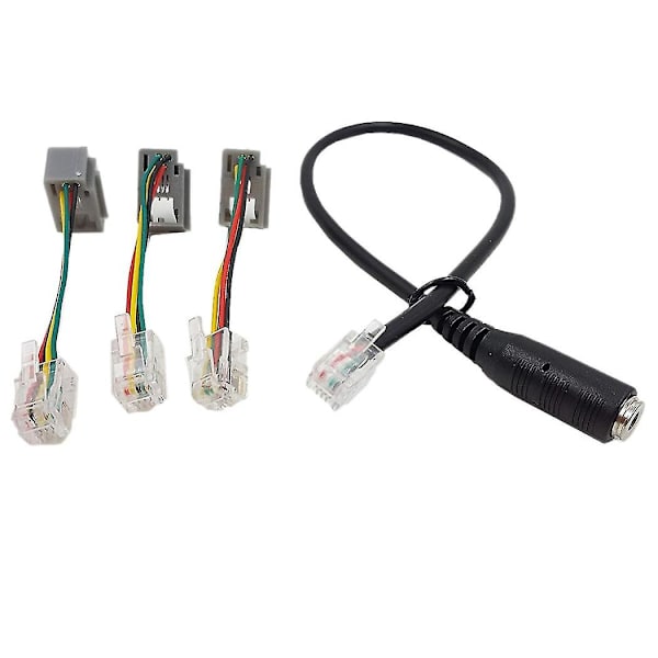 4p4c Rj9-kabel, 3,5 mm smartphone-headset till Rj9-adapterkabel, adapterkabelkonverter för IP-telefoner