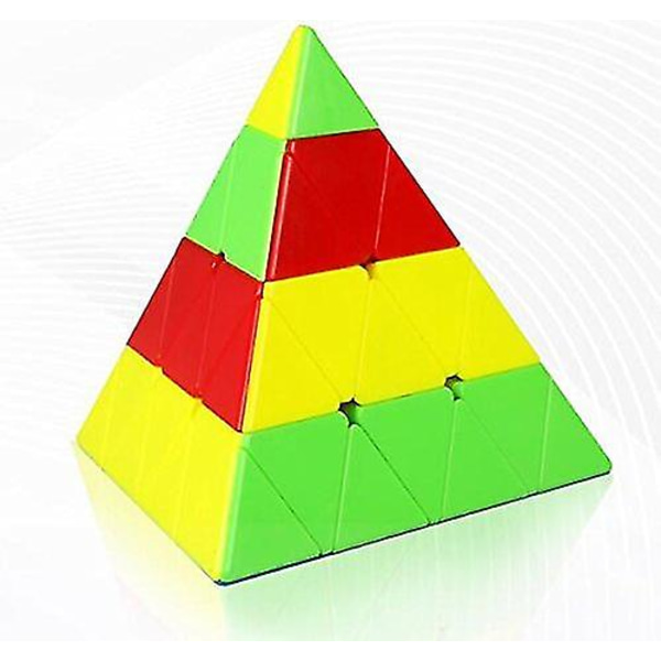 4x4x4 Pyramid Cube Master Pyramin Svart/klistrefri Magisk Cu
