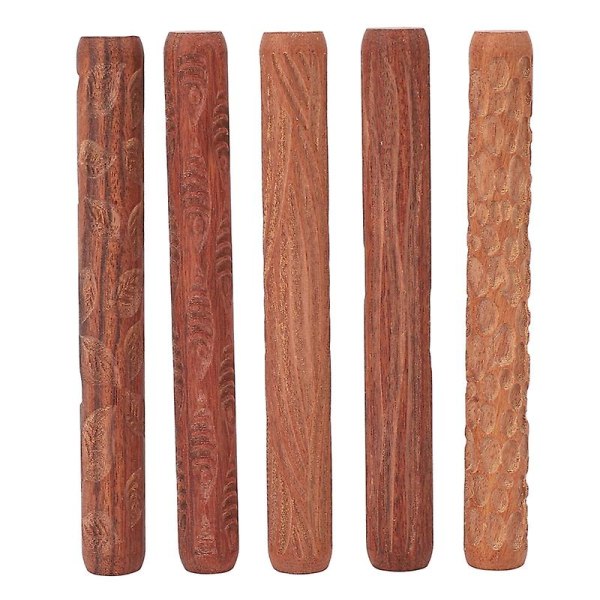 5 stk. Keramikværktøj Træhåndruller, til lerstempelmønster/rullemønster, keramiske værktøj, arcilla P