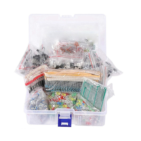1818 st Diy Elektronikkomponenter Kit Sortiment Motstånd Led Triod Kondensatorer Dioder Pcb Potent