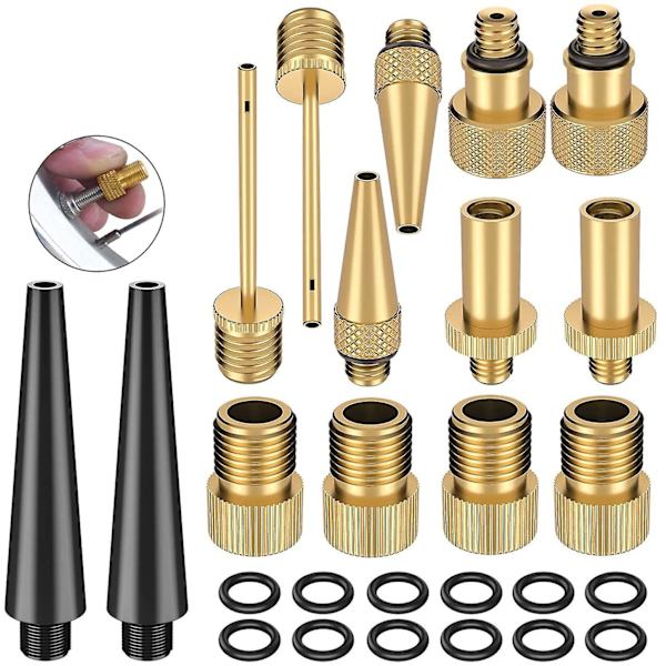 26 stk sykkelpumpe adapter - ventil, Woods dekkventil adapter, sykkel dekkpumpe adapter (av Dv Sv) med ballpumpe/luftpumpe/kompressor adapter