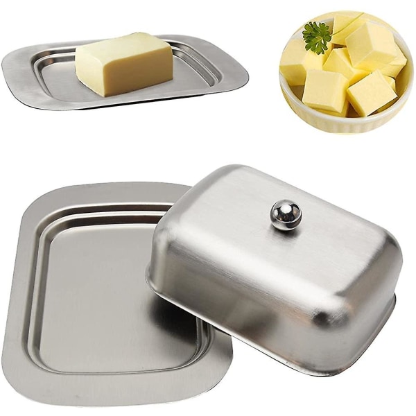 Butter Dish Stainless Steel Butter Dish With Lid Classic 2-piece Design Butter