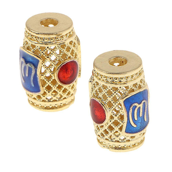 1 set emaljerade cylinderpärlor med stort hål, lösa pärlor för smyckestillverkning, 11 x 8 mm