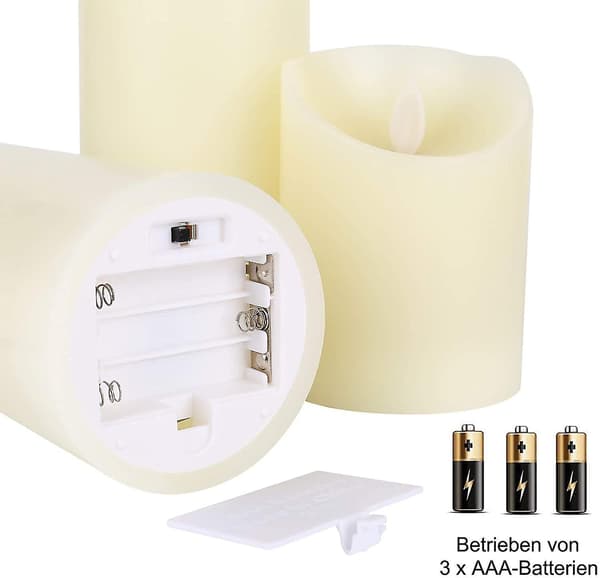 Flammeløse stearinlys, dekorationslys med LED, flammeløse stearinlys