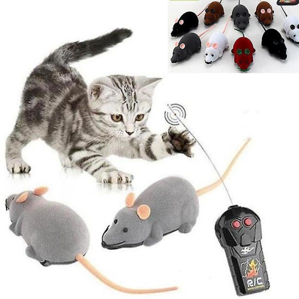 1 stk sjov fjernbetjening Rc rotte mus trådløs til kat hund kæledyr legetøj nyhedsgaver