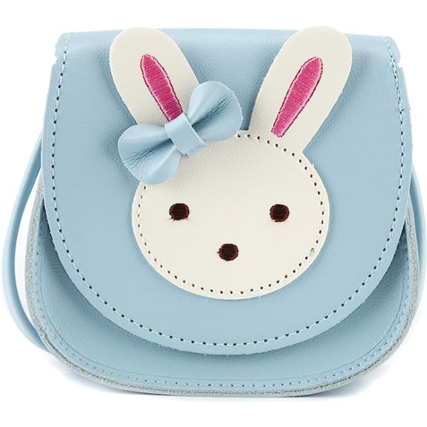 Little Rabbit Ear Bow Crossbody-veske, PU-skulderveske for barn, jenter sky blue