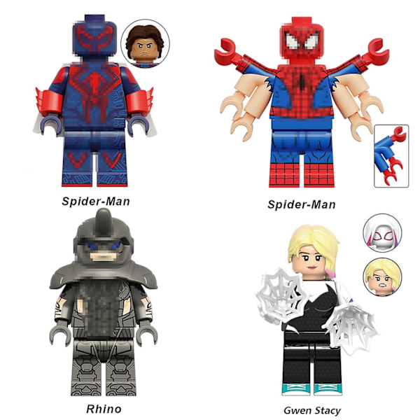 14 stk. Spiderman Minifigurer Byggeklodser Actionfigurer Sæt