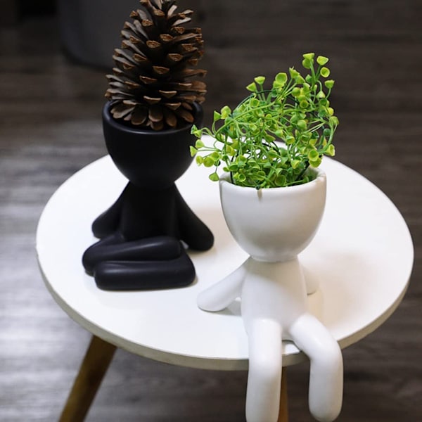 Udendørs blomsterkrukke udendørs vase humanoid harpiks blomsterkrukke drie