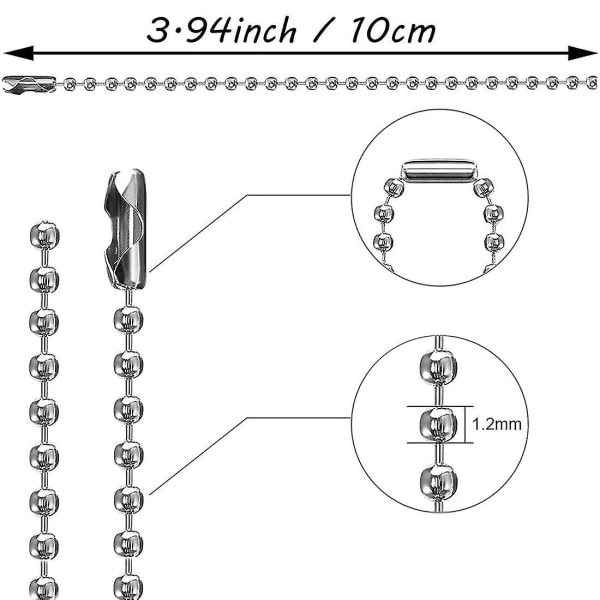 Perlekæde Led Spænde, Rustfrit Stål Kuglekæde, Justerbar