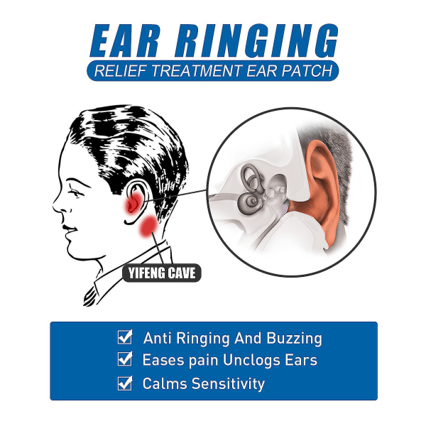 Tinnitusplåster, ringande öronvårdslättnadsplåster, tinnitus Reli