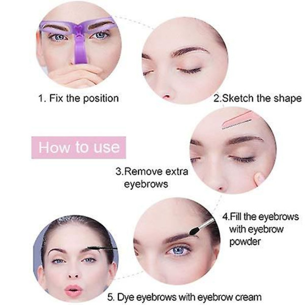 8 st Eyebrow-linjal, Eyebrow Makeup Stencil, Grooming Stencil Tool