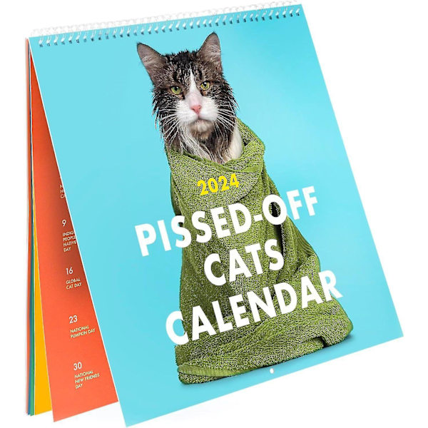 2024 Pissed-off Cats Kalender - Rolig, Sassy Semestergåva För Kattälskare