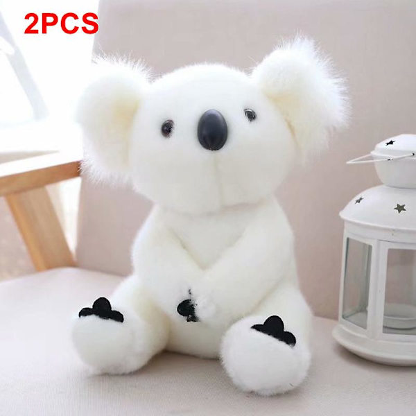Pehmoinen koala-pehmolelu, söpö ja pehmeä, simuloitu koala-pehmolelu, täytetty koala lapsille, lahja White2pcs L