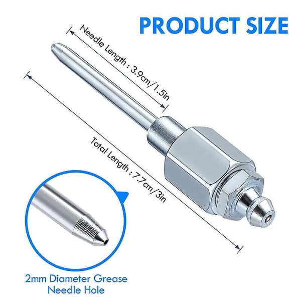 1-2PCS Grease Gun Injector Tip Needle Attachment Coupler Fittings Kit Easy Use