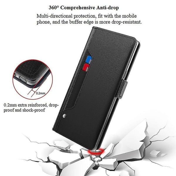 All-inclusive magnetiskt case i läder Kompatibel med ingenting Telefon 1 med kortplatser Stativ Black