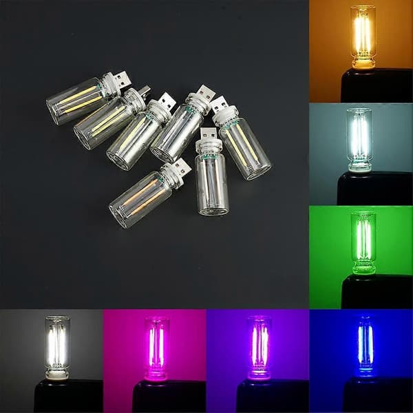 Bærbar USB Plug-in LED Mini Nat Bil Atmosfære Lys Mobile Lys Lampe A
