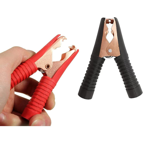 Bilbatteriladere Alligator Clips, Isolerte Batteriklemmer, 2stk Elektriske Alligator Clips, Batteri Alligator Clips, Elektriske Alligator Clips (Rød+Svart)