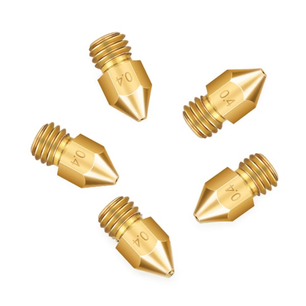 15 stk 3d-skriver 0,4 mm Mk8 ekstruderdyse utskriftshode M6 & halsrør