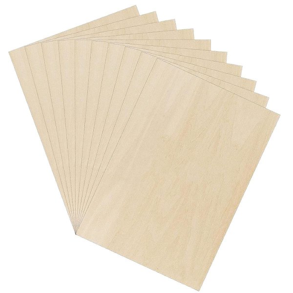 10 X Kryssfinerpaneler, A3 Trepanel, Frettsåg Tre For Diy Trebearbeiding, Laserbehandling, Modell Ma
