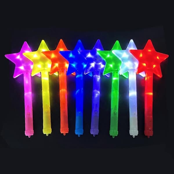 5 stk. Led Glow Stick Stjerne Glow Tryllestav Lysende Stave Til Fest Stjerne Lysende Tryllestav