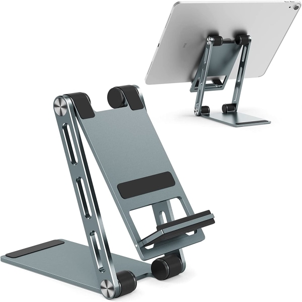 Bordstelefonhållare i aluminium, hopfällbart skrivbordsbord för smartphone