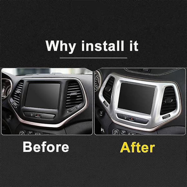 Bils instrumentbräda konsol GPS navigationskåpa panel trim för 2014-2016 kolfiber