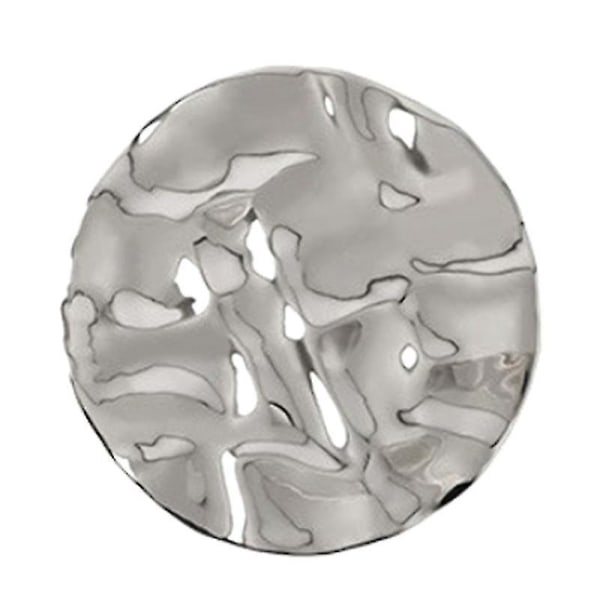 Elegante uregelmessige tallerkener med krusning i form av runde sølvbelagte frukt-ørkensnacktallerkener Ringer Nec