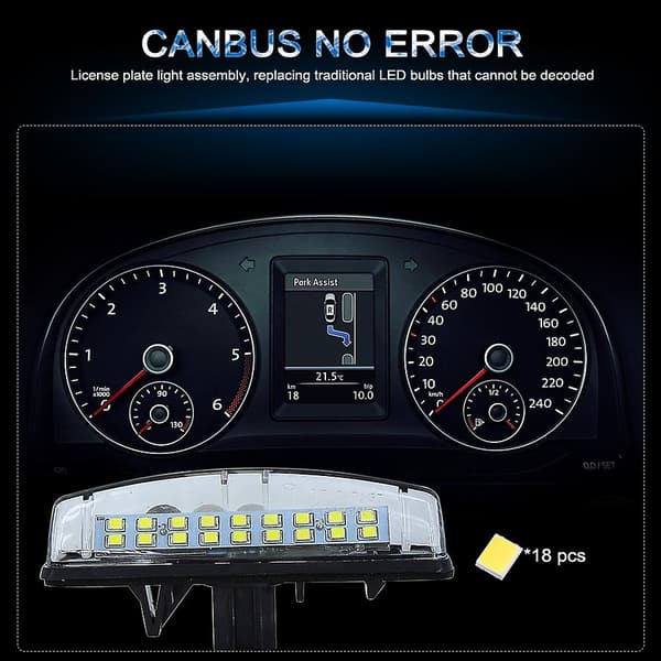 2 stk. LED-nummerpladelys til Lexus Is200/is300 Gs300