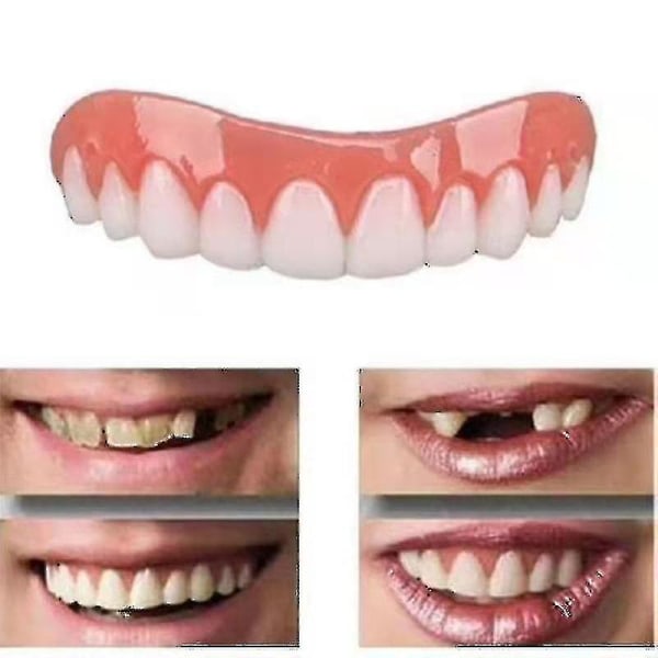 2 sæt tandproteser, over- og underkæbeproteser, og behagelige, beskyttende tænder, genopretter et selvsikkert smil