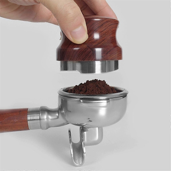 Kaffedistributør Espresso Distributionsværktøj Kaffenivelleringsværktøj Espresso Pulver Hammer til Cafe Kontor Justerbar Dybde A