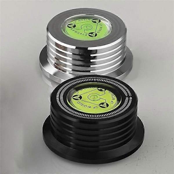 Universal 60Hz LP Vinyl Skivspel Skivtallrik Stabilisator med Nivå Aluminiumlegering Viktklämma Svart