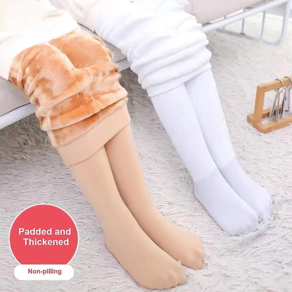 Barnens vinter fleece tjocka dansstrumpor dansstrumpor W