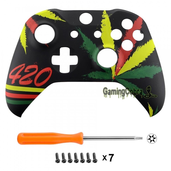 Extreme Green Weeds Soft Touch Top Reparation Front Housing Shell för Xbox One X &amp; One S Controller