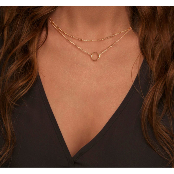 Lagdelt hjerte halskæde vedhæng håndlavet  yndig guld choker pil bar lagdeling lang halskæde til kvinder