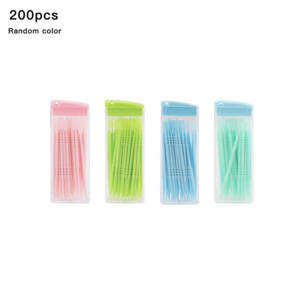 200st Dubbelsidiga tandpetare Plastpinnar Portable Oral