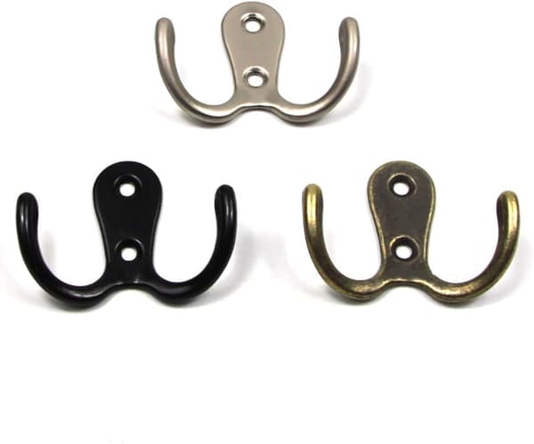 10 kpl metalliset kaksoiskoukut ja säilytyskoukut ruuveilla