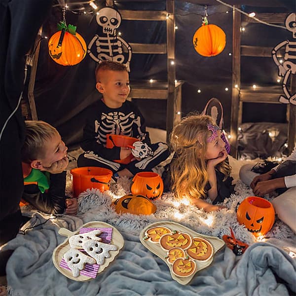 1/2/3 Brune Festlige Halloween Græskar Træ Pan Plader Til Unikke