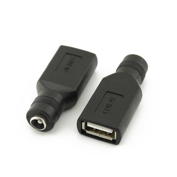 Usb-naaras 5,5 mm x 2,1 mm naaras DC-virtalähteen muuntaja laturiadapteri liitin