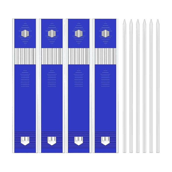 24 Blyanter Fyllinger for Snekkerblyanter 2,8 mm Hvit, Solid Mekaniske Blyanter Fyllinger Erstatning