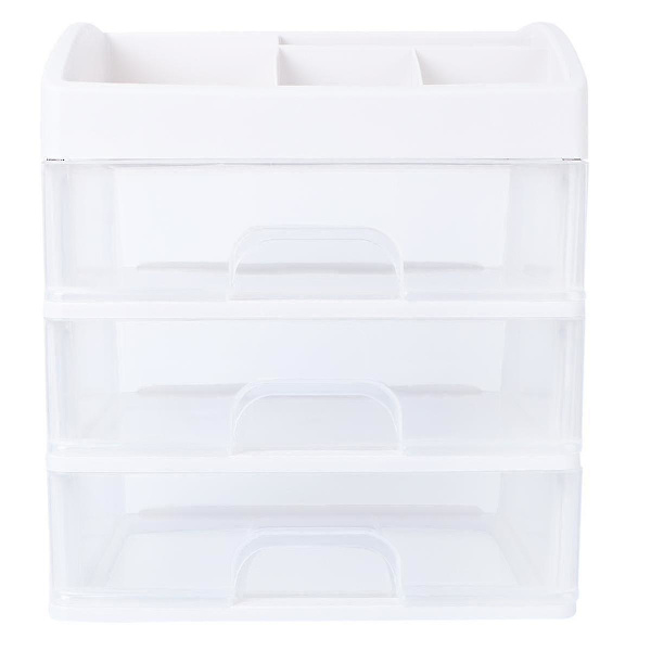 1 stk. opbevaringsboks multifunktionel skrivebord holdbar plastik diverse makeup kosmetik skuffe arrangører