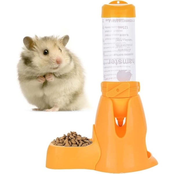 125 ml 3-i-1 Hamster Automatisk Roll-on Drickare Husdjursmat Behållare Bas (gul)