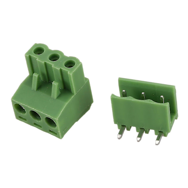 20 st 5,08 mm 3-vägs skruvplint för kretskort för 14-22 AWG-tråd
