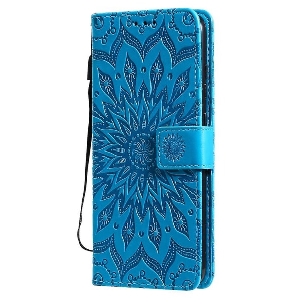 Til Nokia 5.3 Sun Embossing Pattern Horisontal Flip lædertaske Blue