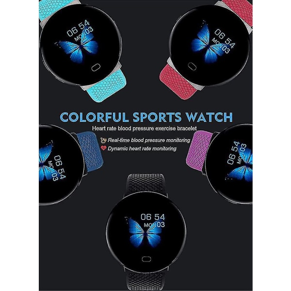 Smart Watch - D19 Bt4.0 Smart Watch Søvnovervåking Fitness Tracker-w