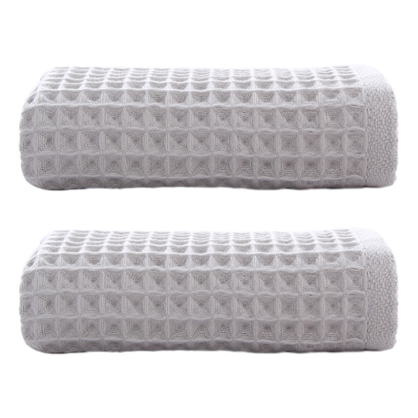 Handduk Frottéhandduk bastuhantdukar 2-set polyesterfiber duschhandduk strandhandduk 34*74 cm grey
