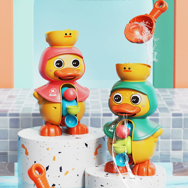 Baby Duck Vattenhjul Badleksak Anka Badkar Leksaker Red