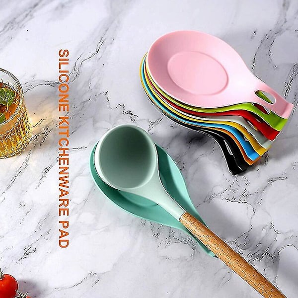 Silikoneske Rest, 8 stk. Silikoneskeholder Mandelform Ske Rest Multifunktion